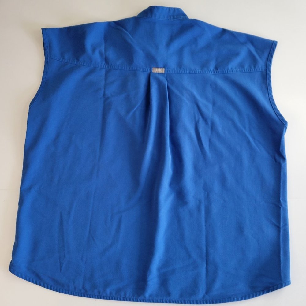 FIGS Technical Collection Rafaela Oversized Sleeveless Split Neck Scrub Top Blue - Picture 2 of 10